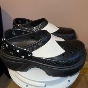 Wednesday Adam’s platform crocs